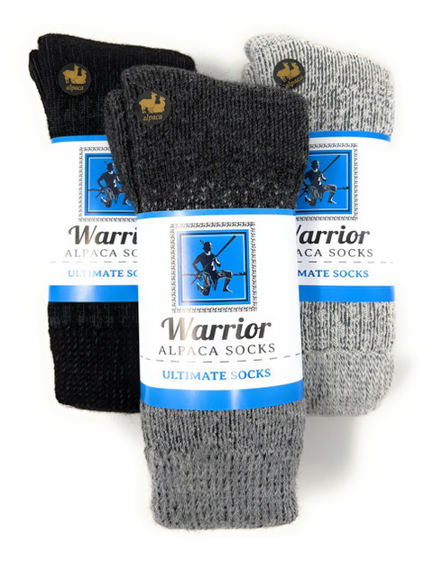 Warrior Alpaca Socks Ultimate Toasty Toes 3-Pack sox Black/Grey/Grey-Nordic