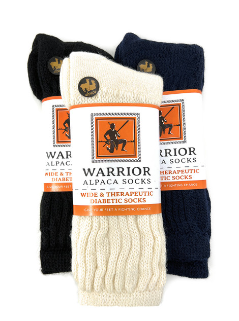 Warrior Alpaca Socks 3 Pack Terry Lined Therapeutic Diabetic Sock Multi Pack
1 Black, 1 Navy, 1 White
