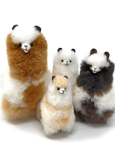 Alpaca Sur Soft Sculptured Animals - Premium, Super Fluffy Adult and Baby Alpaca Fur Figures