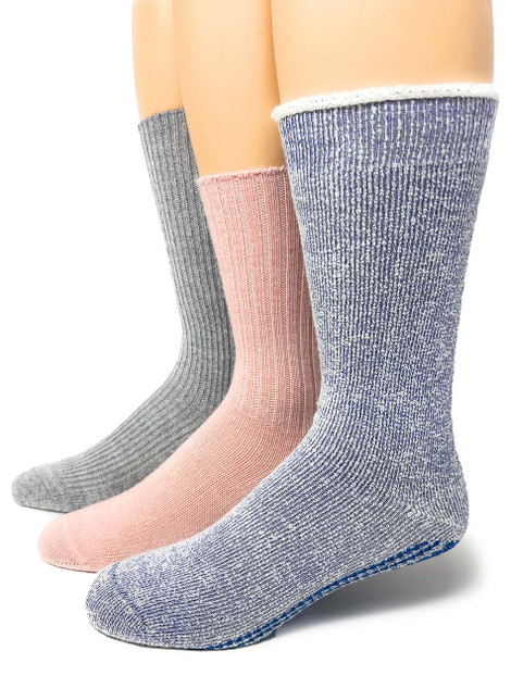 Grandma's Alpaca Sock Gift Box, socks on feet, Main Image.