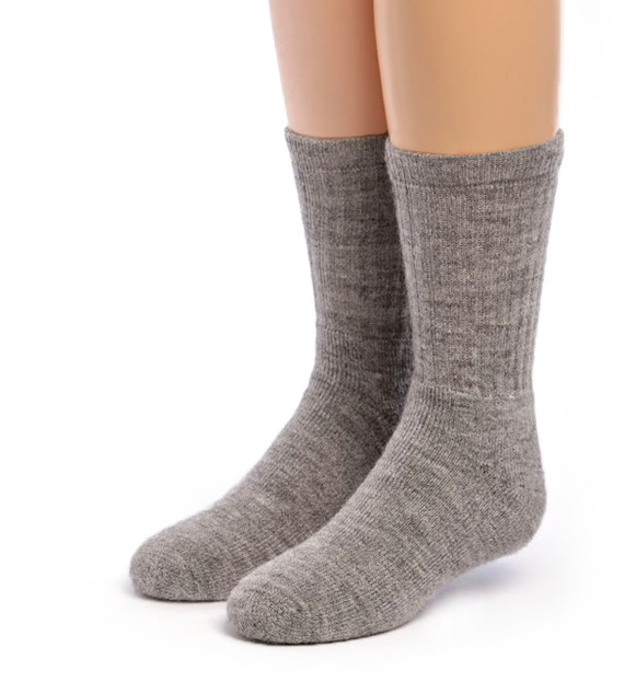 Kids Trail Blazer Outdoor Alpaca Crew Socks - Front.