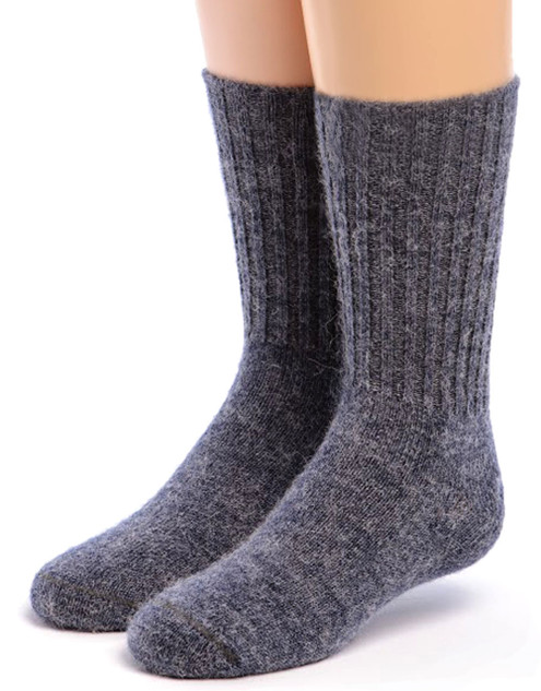 Kids All Day Alpaca Crew Socks Denim Front