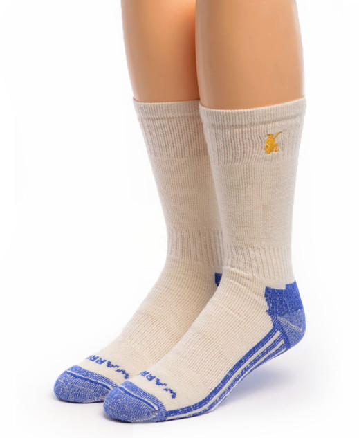 High-Performance Sport Alpaca Crew Socks - White Front.