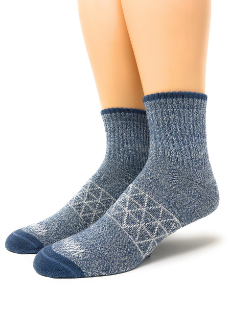 All-Purpose, All-Season Alpaca Wool Socks - Quarter Crew in Slate Blue, Main Image.