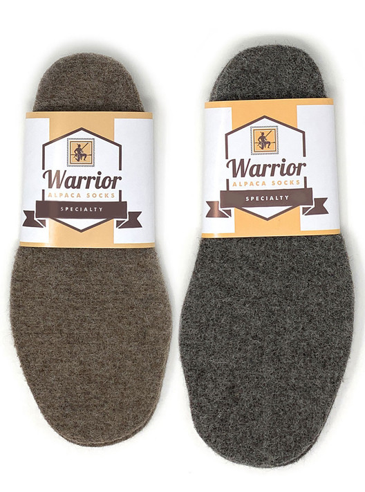 Felted Alpaca Insoles & Liners for Shoes & Boots
Brown, Grey