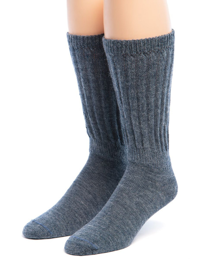 Wide Calf Crew Alpaca Socks- Front.