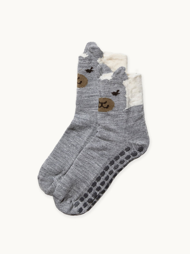 Peek-A-Paca Non-Skid Kids Alpaca Crew Socks for child
