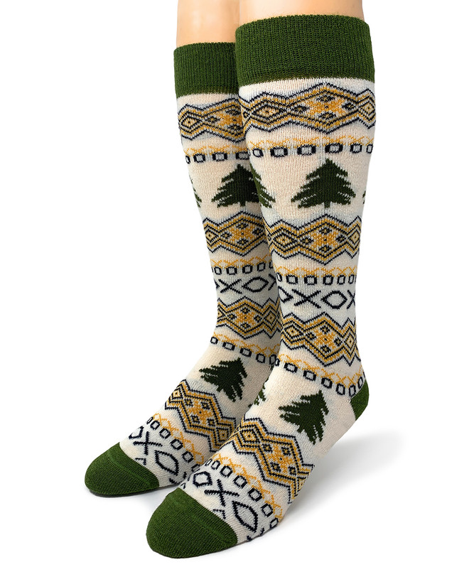 Evergreen Pine Tree Alpaca Wool Socks
Front