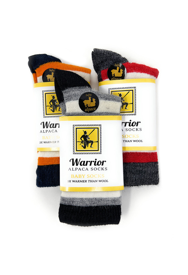 Striped Toddler Alpaca Socks - Non-Skid - 3 Pack - Assorted colors 
Main Image