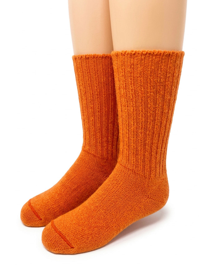 Kids All Day Alpaca Crew Socks Orange Front