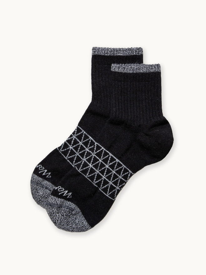 All-Purpose All-Season Alpaca Quarter-Crew Socks in black