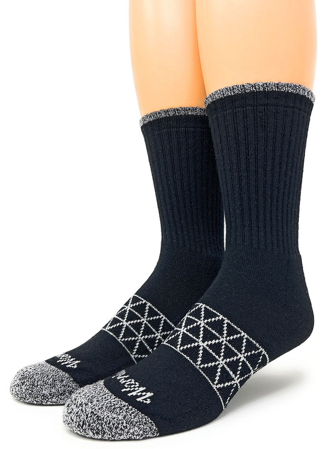 All Purpose Cushioned Alpaca Crew Socks - Comfort Collection in Black - Main image.