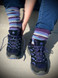 Lifesaver - Multi Colored Terry Lined Crew Outdoor Alpaca  Wool Socks 
Worn with hiking boots.