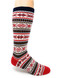 Snozone Nordic Patterned Alpaca Crew Socks Side - Red Nordic