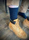 Two-tone Texture Socks Best Alpaca Wool Socks for Men
On man with boot.