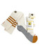 Warrior Alpaca Unisex Mini & Me 3-Pack White Gold Stripe Compression Socks with 2 Baby Toddler White Dye Free Socks