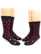 Sole Mates Valentines Day Alpaca Couples Socks 2-Pack, on feet.