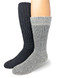 Toasty Toes Ultimate Alpaca Socks® in grey and Second to None Boot Socks in charcoal side by side on feet forms