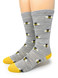 Bee Happy Grey Crew Alpaca Socks, front