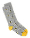 Bee Happy Grey Crew Alpaca Socks, flat