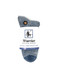 All-Purpose, All-Season Alpaca Wool Socks - Quarter Crew in Slate Blue, in packaging.
