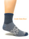 All Purpose All Season Alpaca Wool Socks - Quarter Crew in Slate Blue, inside of sock.