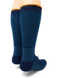 Cozy Cabin Terry Lined Alpaca Crew Socks, Blue, Heel.