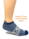 All Purpose Cushioned Alpaca Ankle Socks - All Season - Comfort Collection in Slate Blue - Inside.