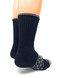 All Purpose Cushioned Alpaca Mid-Crew Socks - Comfort Collection in Black - Heel.