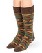 Southwest Geo Patterned Alpaca Crew Socks - Front View.