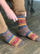 Tribal Patterned Alpaca Crew SocksOn Feet.