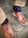 Sweetheart Candy Dress Alpaca Crew Socks with dress shoes.