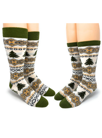 Ladies Fairisle Snuggle Slipper Socks