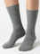 Ribbed Casual Alpaca Socks -Front Natural Flannel Gray on a woman's legs.