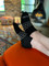 All-Season Alpaca Running Socks on a mans feet relaxing.