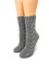 Warrior Alpaca Socks 100% Pure Alpaca Wool, Hand Knit Cable Socks, Front / Toe / Main image.