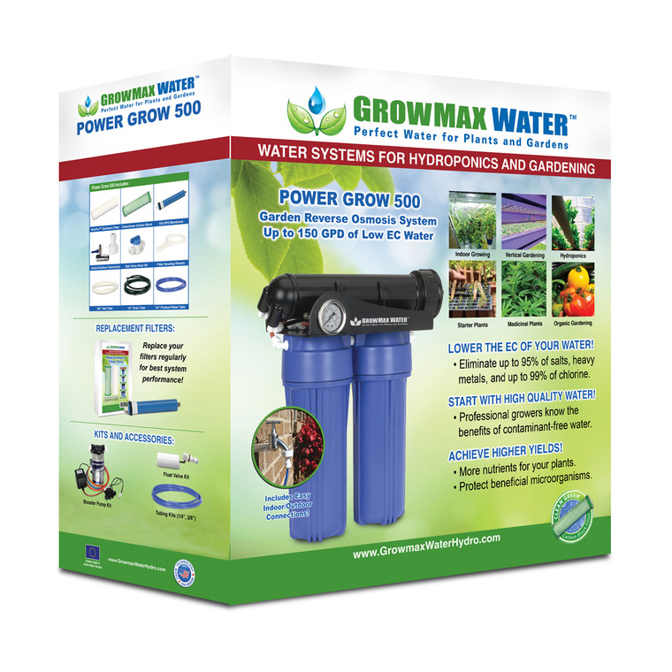 GrowMax Water POWER GROW 500 Garden RO System for Low EC Water - (150 Gallons Per Day / 682 liters)