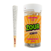 Zour Stash Juicy Peach hybrid infused pre-rolls jar