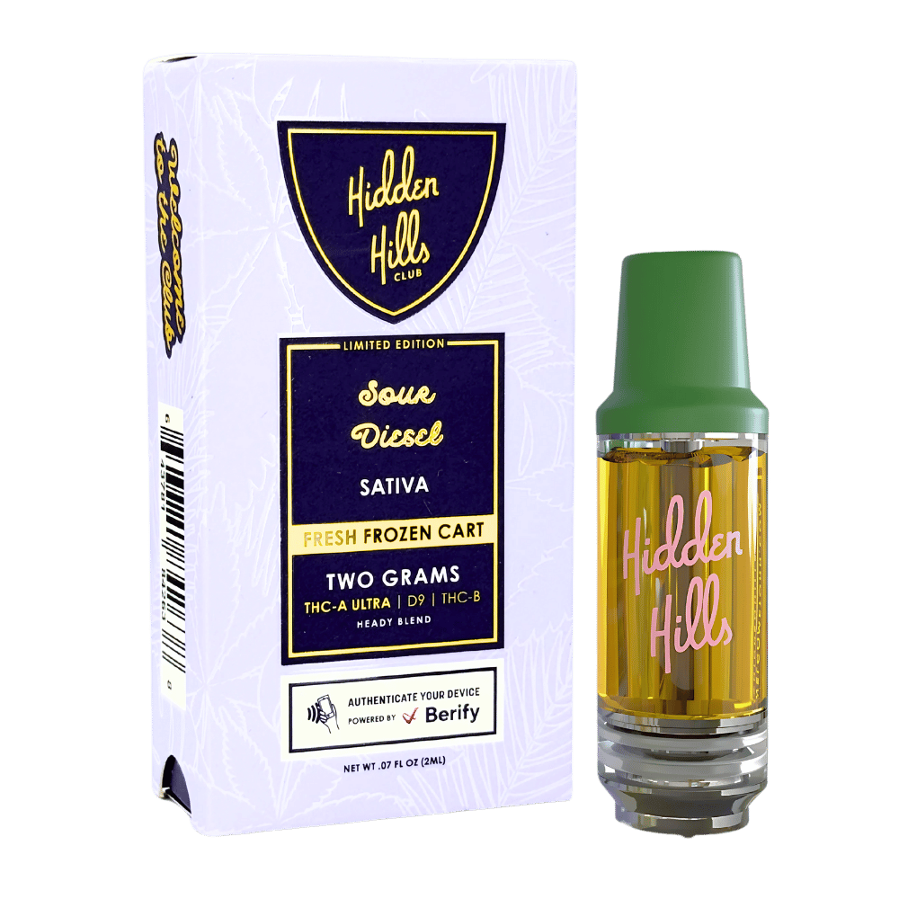 Hidden Hills Heady Blend Cartridges  2g Fresh Frozen THC-A + Delta-9 Vape