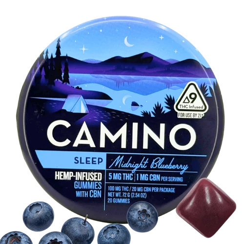 Camino Midnight Blueberry sleep gummies 20ct tin