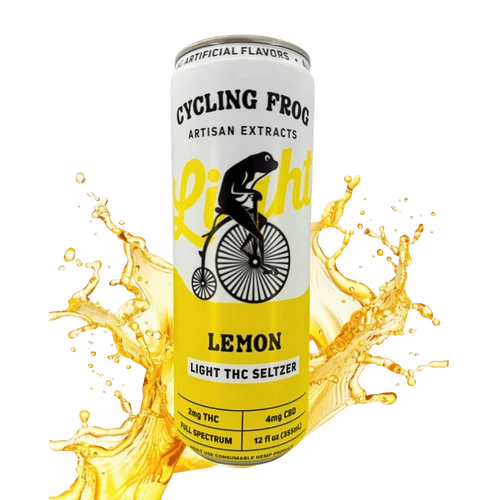Cycling Frog Lemon THC seltzer 12oz can
