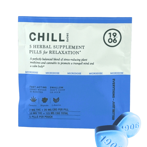 1906 Chill fast-acting relaxation drops tin 25ct