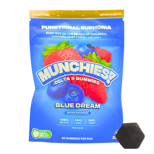  Delta Munchies Blue Dream Euphoria Gummies – 10mg Delta-9 THC + CBG + THCV 