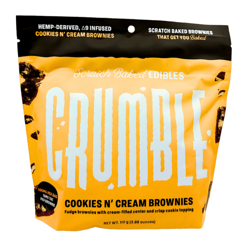 cookies and cream thc brownie edible 100mg hemp derived treat