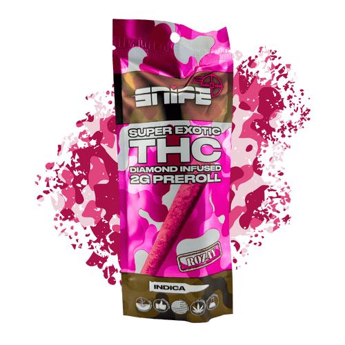 2g snipe thcp preroll, diamond infused joint, pink edition