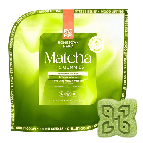 Hometown Hero Matcha Delta-9 Live Rosin Gummies