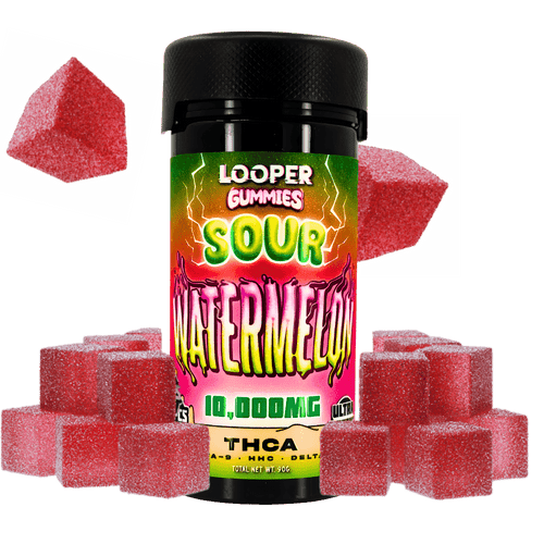 Looper Sour Watermelon 500mg THC Gummies 10,000mg