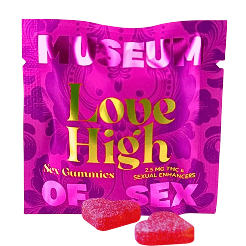 Museum of Sex Love High Male gummies, white pack, 50mg CBD