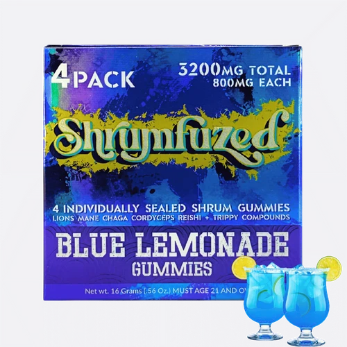 Shrumfuzed Blue Lemonade Lion's Mane and Reishi mushroom gummies