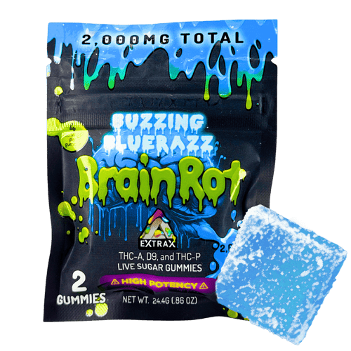 Delta Extrax BrainRot Buzzing BlueRazz gummies